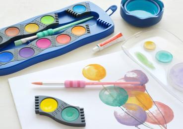 Preview: Faber-Castell Pinselset 4er-Set Pastell 3 Haar- + 1 Borstenpinsel Softgriffstück